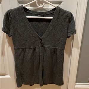 Gray Short Sleeve Cardigan